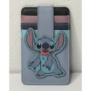 Disney Lilo and Stitch Blue Wallet ID Card Holder Official Licensed Travel Easy